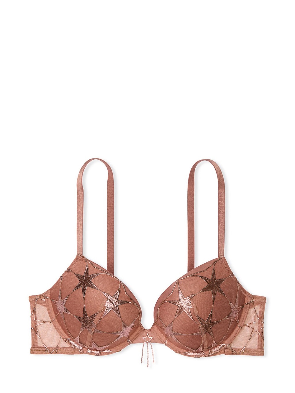 Victoria's Secret Rose Gold Star Embroidered Push-Up Bra 32DD